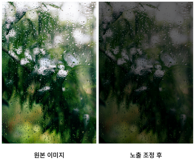 비 사진 노출 조정 후