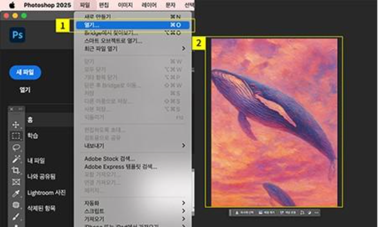 배경 화장이 필요한 사진 불러오기
