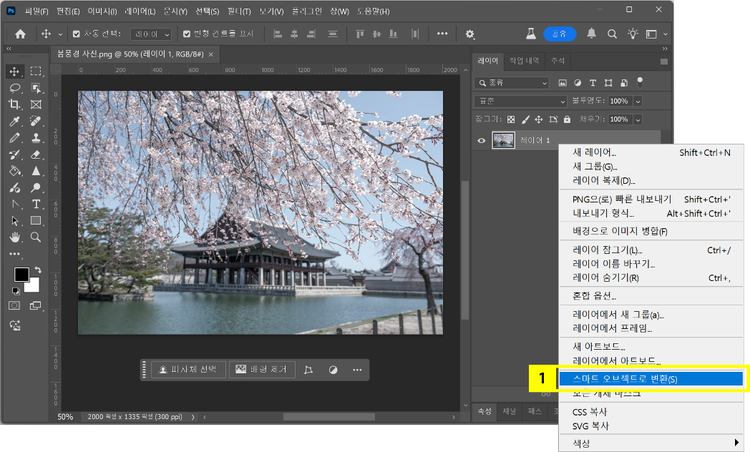 스마트 오브젝트로 변환하기
