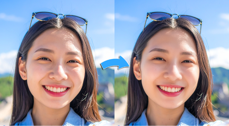 포토샵 뉴럴 필터로 인물 사진 보정한 결과