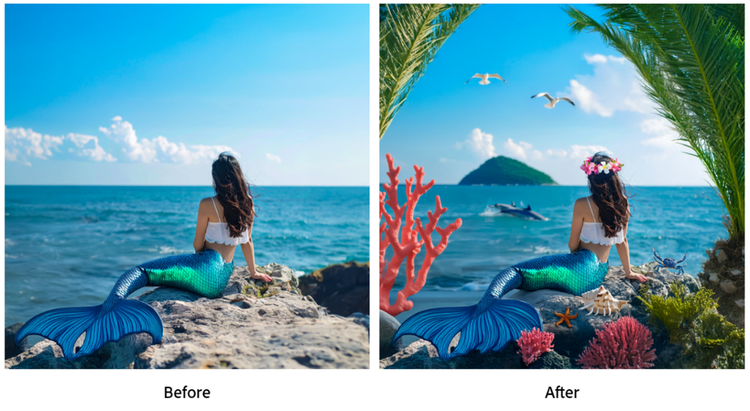 생성형 채우기 기능으로 빈 공간 채우기