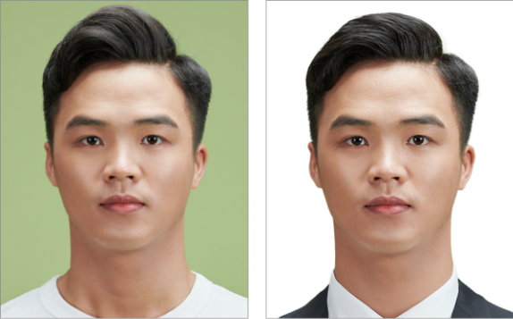 포토샵 기능으로 여권 사진 편집하기 전후 비교
