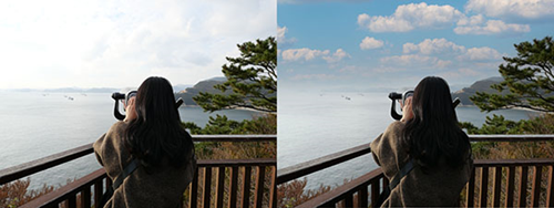 하늘 사진 보정 전후