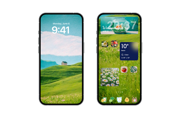 아이폰 홈화면 꾸미기 적용 이미지