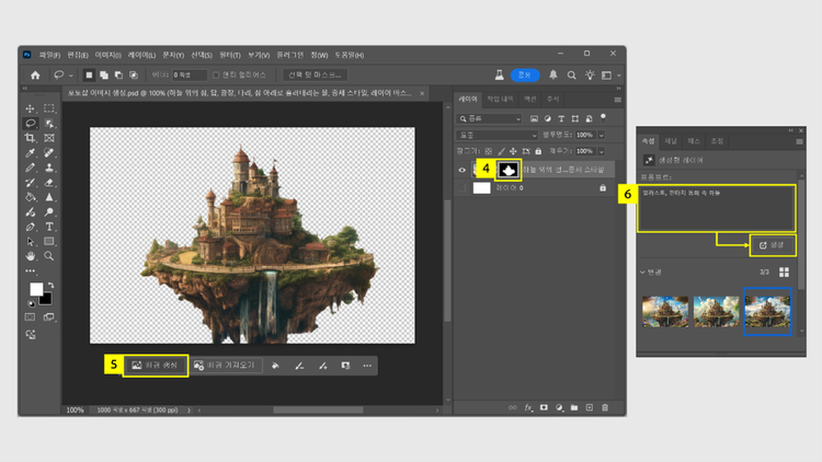 생성형 레이어의 ‘레이어 마스크’ 선택