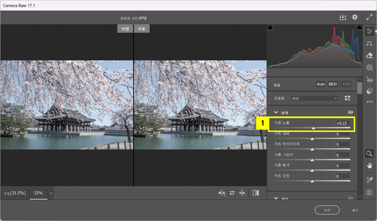 사진의 피사체에 맞는 노출값 찾기