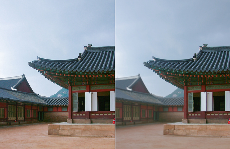 포토샵으로 거리감 보정하기 전후