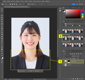 생성형 레이어 확인하고 옷 변형 결과 선택하기