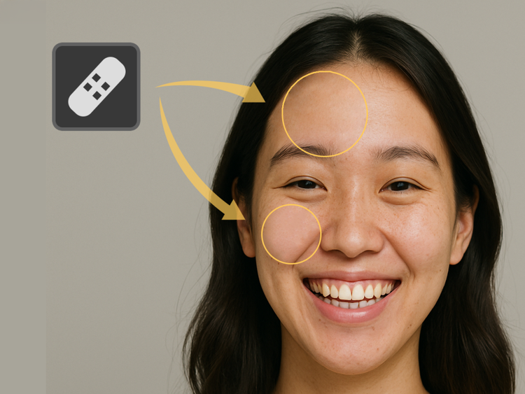 포토샵 스팟 브러시 복구 도구로 자연스러운 잡티 보정