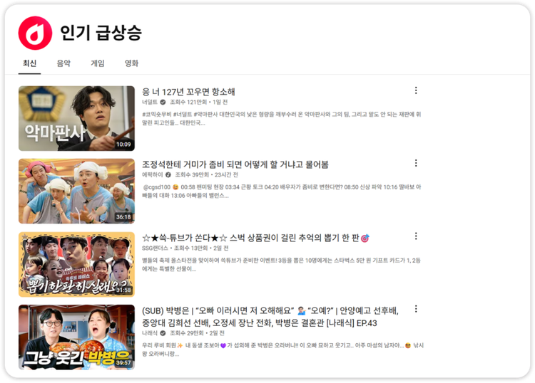 인기 동영상 만들기