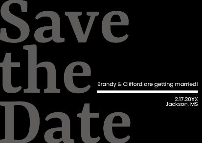 Black & White Simple Save the Date Greeting Card