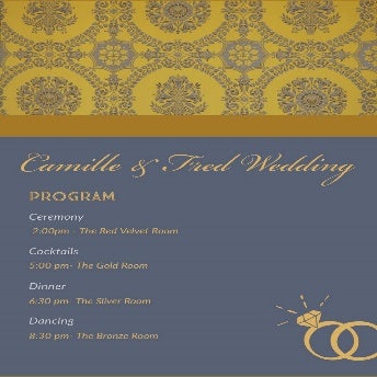 Yellow and Blue Wedding Ceremony Program