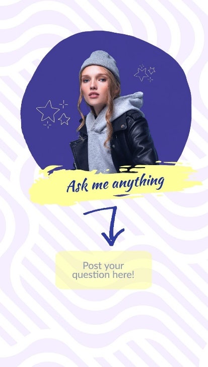 Navy and Yellow Ask Me Anything Instagram Story