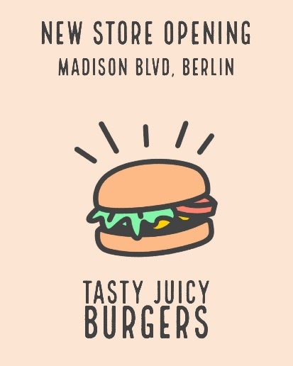 Simple Illustrated Burger Restaurant Instagram Portrait Ad