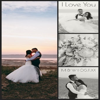Greyscale and Blue Wedding Album Cover