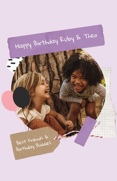 Purple Collage Birthday Poster