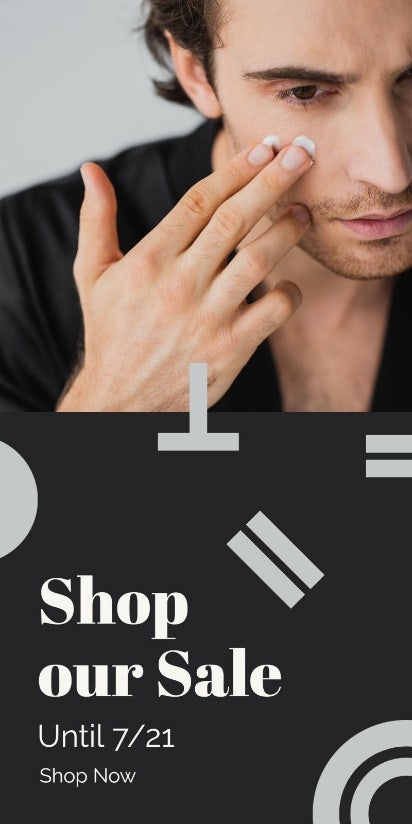 Black & Grey Skincare Sale Web Ad