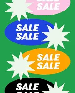 Colorful Stars and Ovals Store Sale Instagram Portrait Ad
