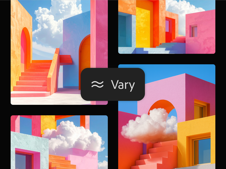 Architectural mood board with vivid staircases and arches in warm and cool tones, ideal for design planning.