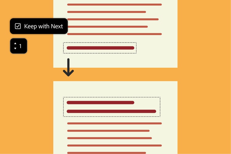 Illustration eines Dokuments, in dem Text gruppiert wird