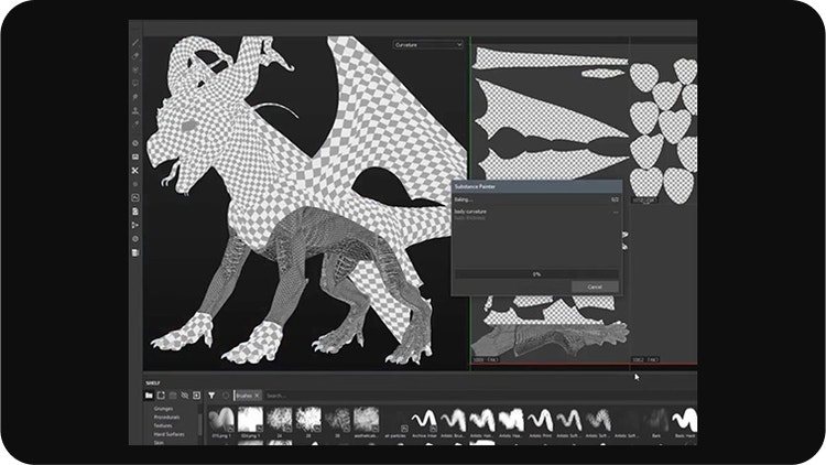 3D-Rendering eines Drachen