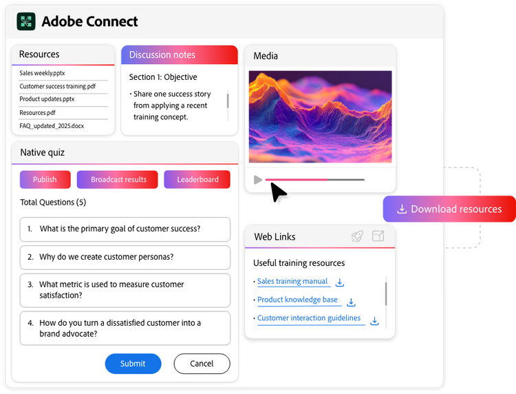 Audience engagement | Adobe Connect for training & webinars