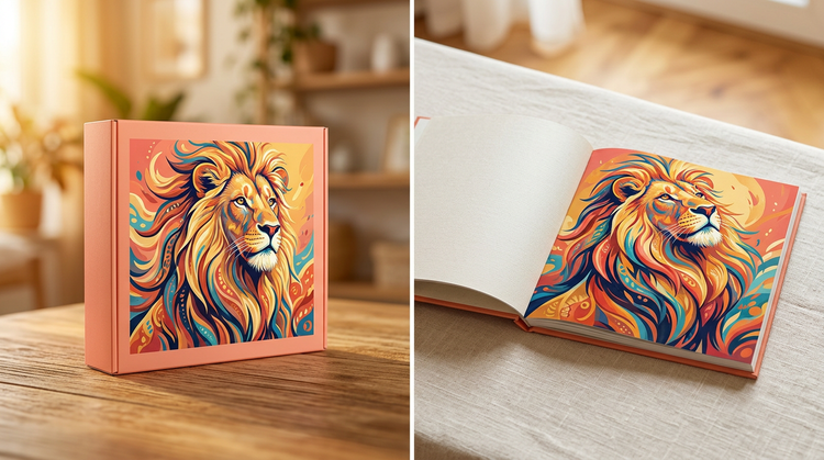 AI-generated animal illustration in a professional commercial context