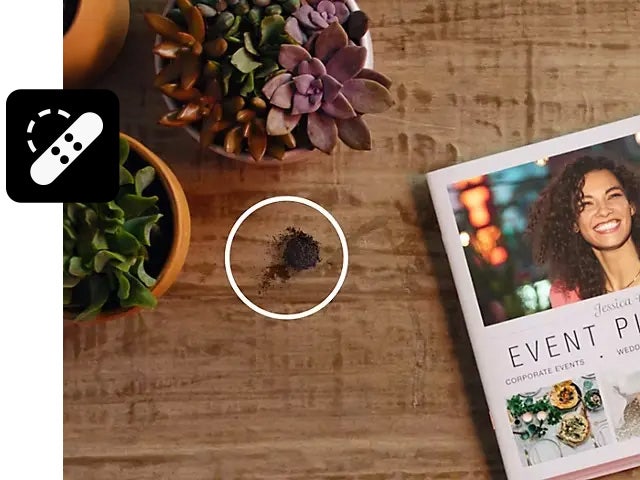 Spot Healing Brush (Fragmentu labošanas ota) palīdz no attēla noņemt nelielu netīrumu kaudzīti.