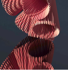 Radošs 3D mākslas darbs, kurā ir attēloti ziedi