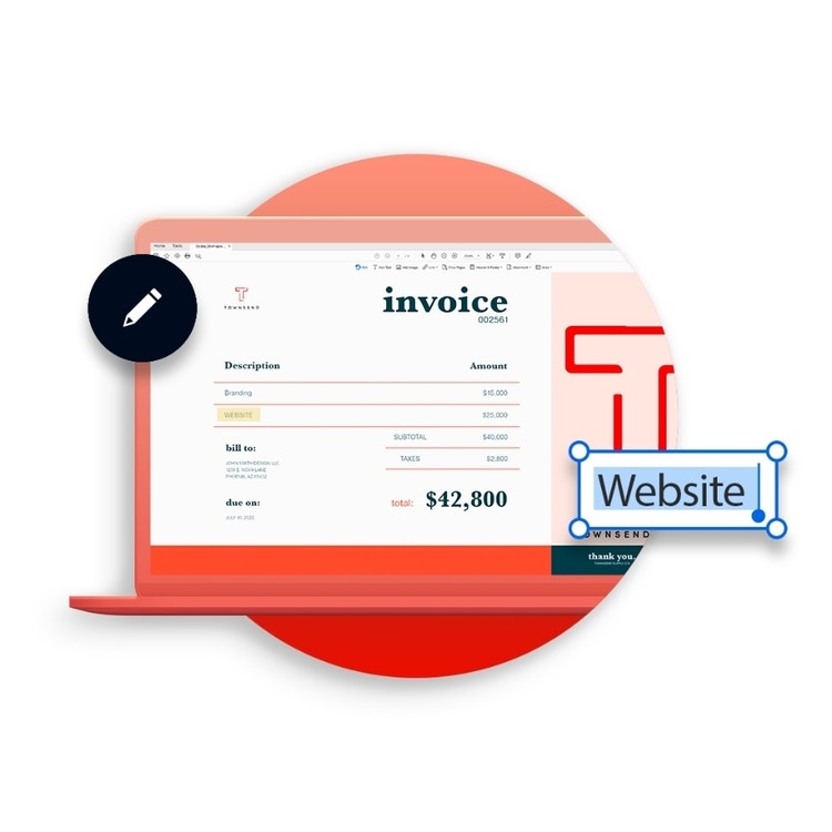 Herramientas PDF en una computadora portátil