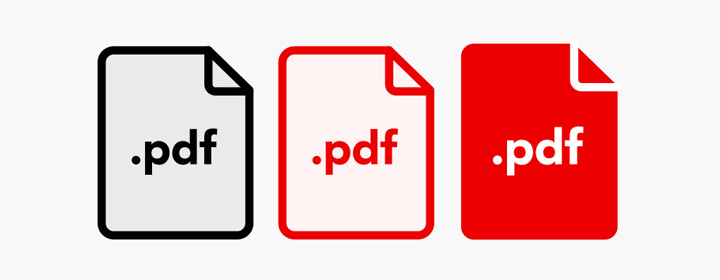 Íconos de pdf en varios colores