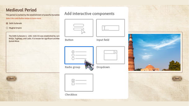 assorted interactive components