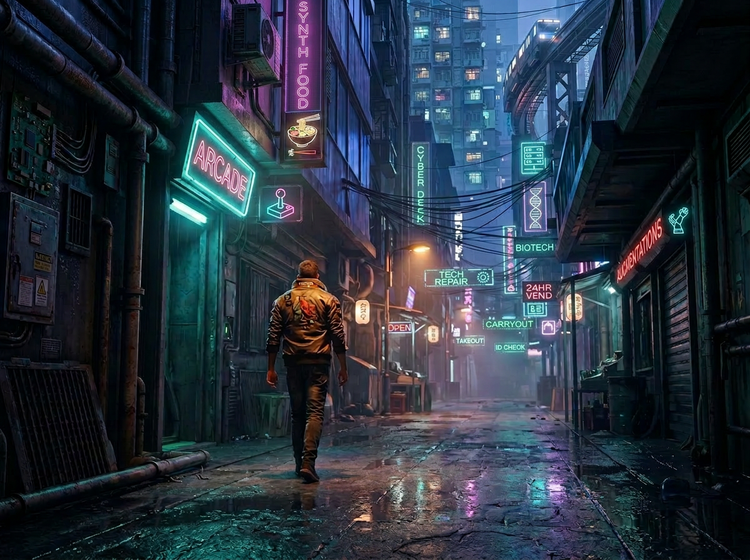 Penjana Seni AI Estetik Cyberpunk | Adobe Firefly