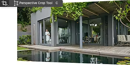 Mencondongkan imej dengan alat Pangkas Perspektif dalam Adobe Photoshop