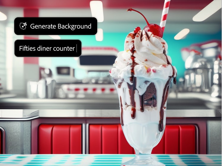 Generate backgrounds with AI photo editing.