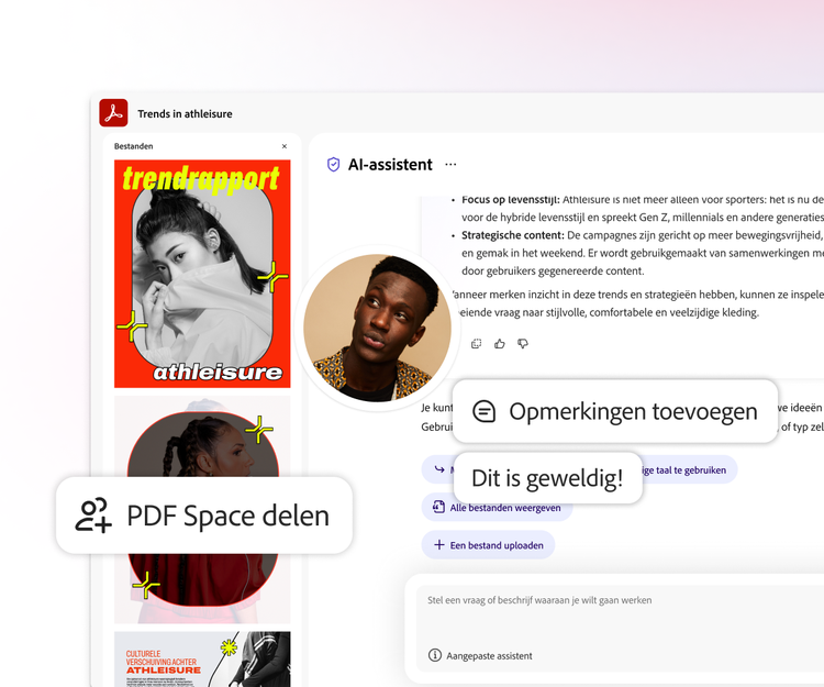 https://main--da-dc--adobecom.aem.page/dc-shared/assets/videos/acrobat/generative-ai-pdf/media_1e333cc710804d05ef085eb5562584a0c8e656d23.mp4#_autoplay1 | Een afbeelding van de Acrobat AI-assistent met een werkruimte met bijschrift ‘PDF Space delen’.