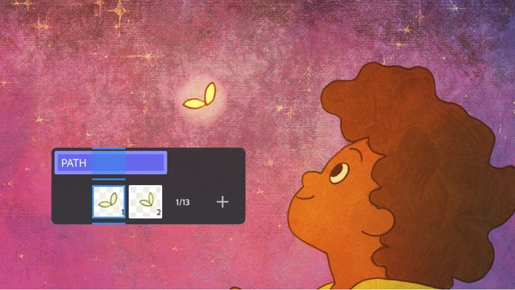 met een preset een cartoonachtig vuurvliegje tekenen