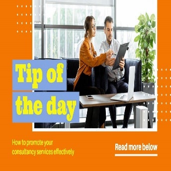 Orange, Yellow & Blue Bold Modern Client Consulting Tips Facebook Post