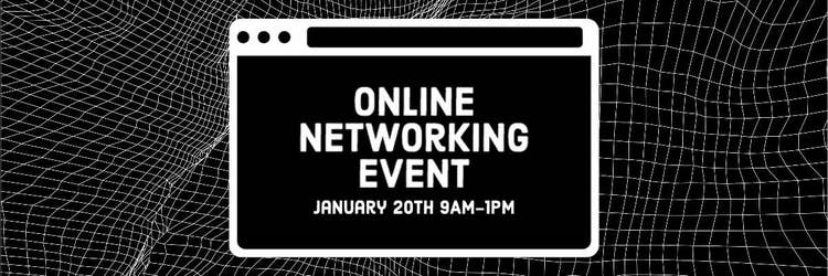 Black white online network event - twitter banner