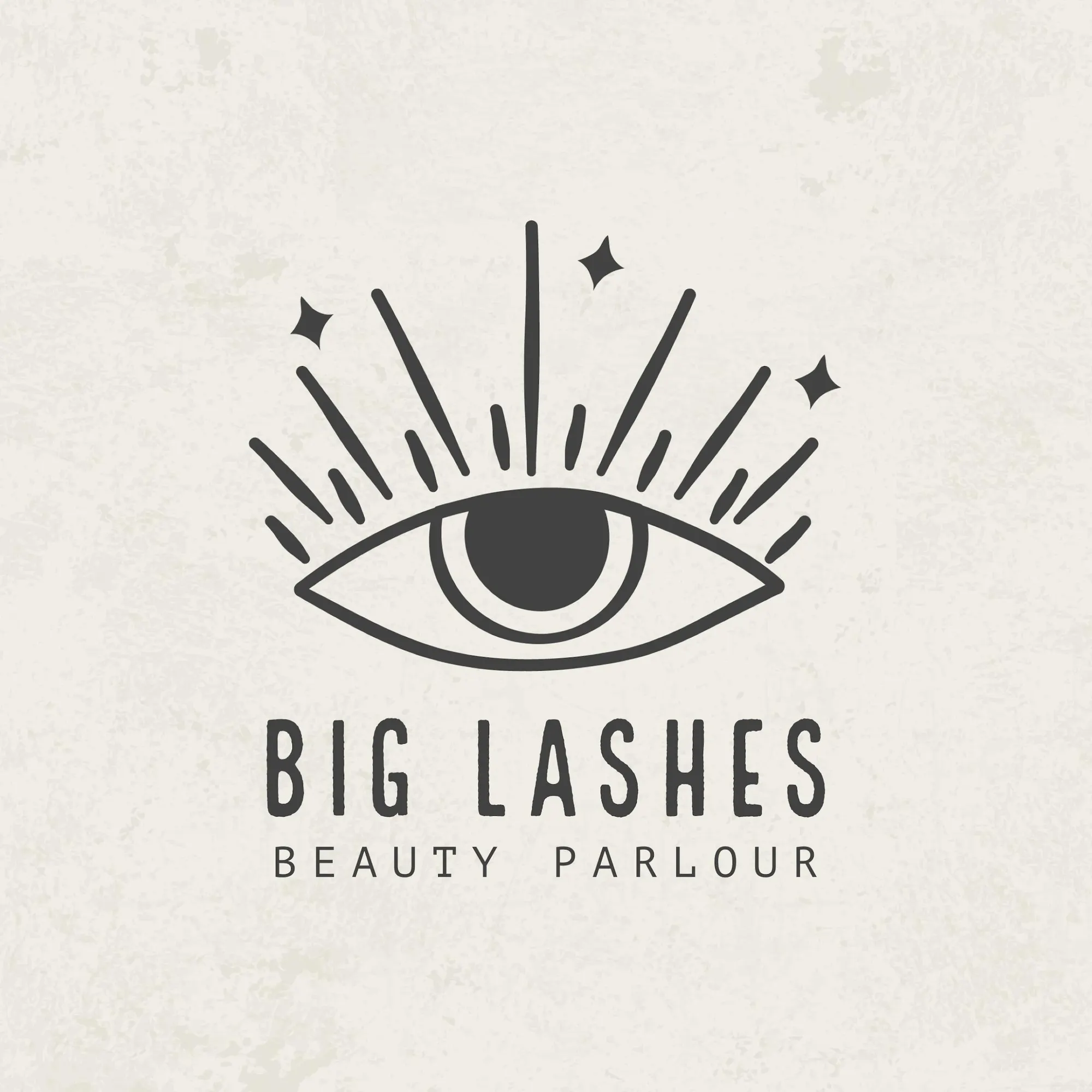 Off White and Black Big Lashes Beauty Parlour Logo
