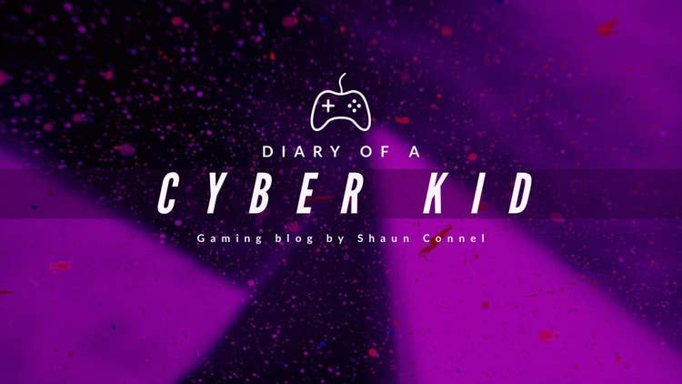 Purple Abstract Typographic Diary Of A Cyber Kid - Blog Banner