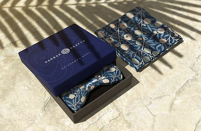 3D-productmodel van verpakking van vlinderdas van Harbor Crafts