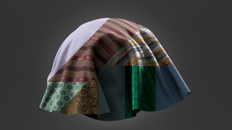 Patchwork of fabric samples