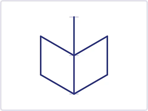 A symmetric diamond is added to the same place on the left side of the line