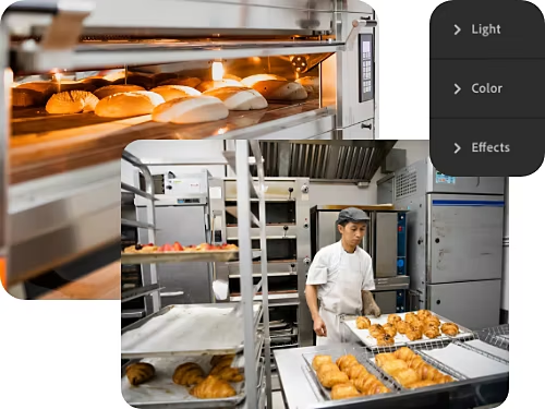 An example showing a photo and video being edited in the same batch.