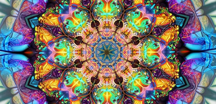 Firefly generated fractal with multiple colors