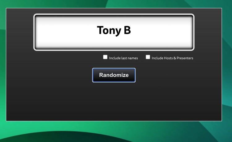 Screenshot of randomizer pod with individual selected.