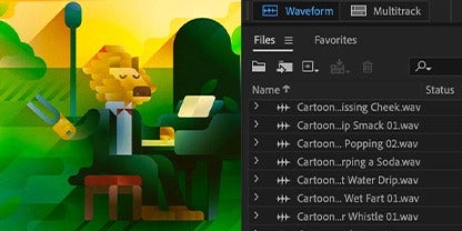 Add cartoon and comic sound effects to your audio project