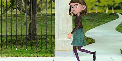 A cartoon character walking