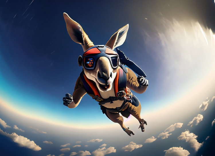 ultra hd, a kangaroo skydiving
